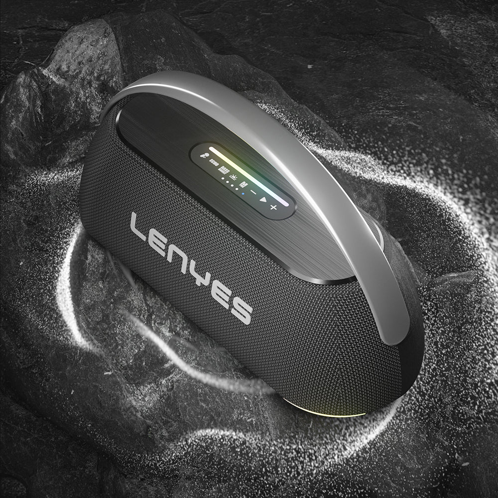 Lenyes S869 RGB Işıklı Çift Mikrofonlu Taşınabilir Bluetooth Hoparlör v5.3 Siyah