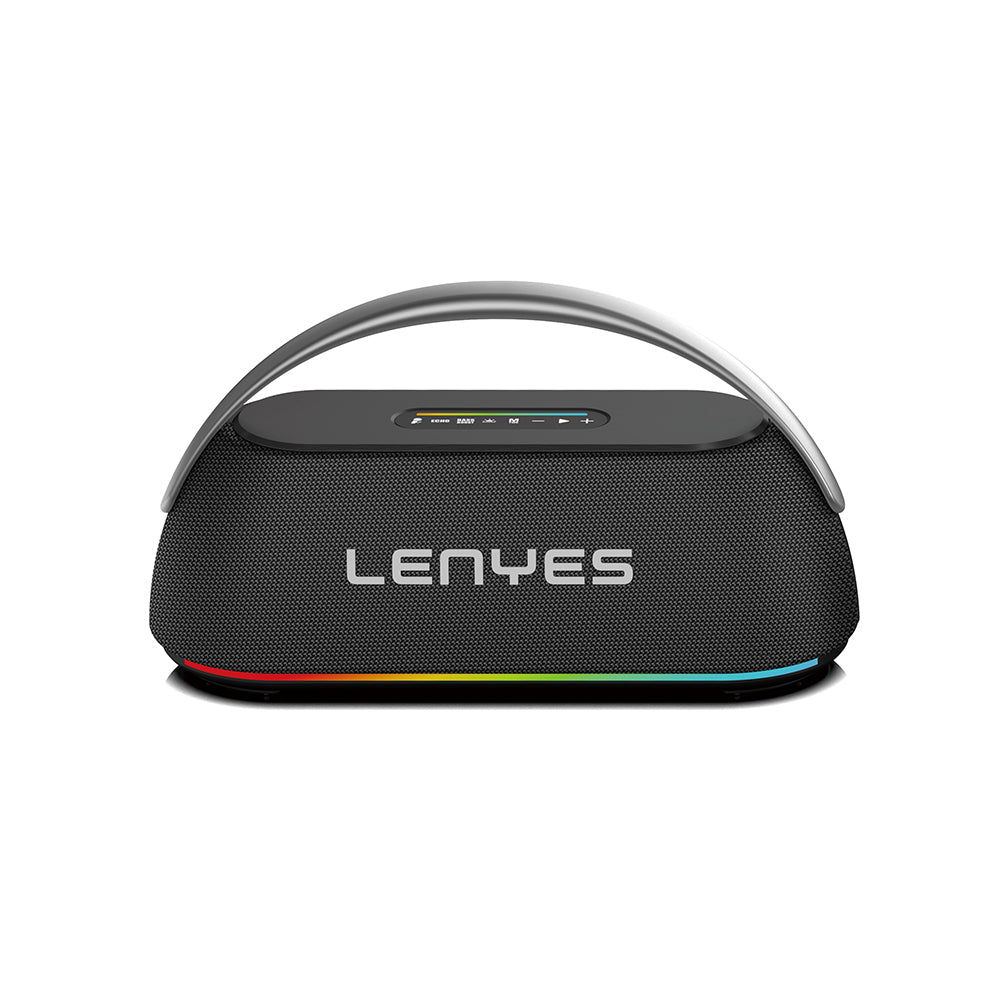 Lenyes S869 RGB Işıklı Çift Mikrofonlu Taşınabilir Bluetooth Hoparlör v5.3 Siyah