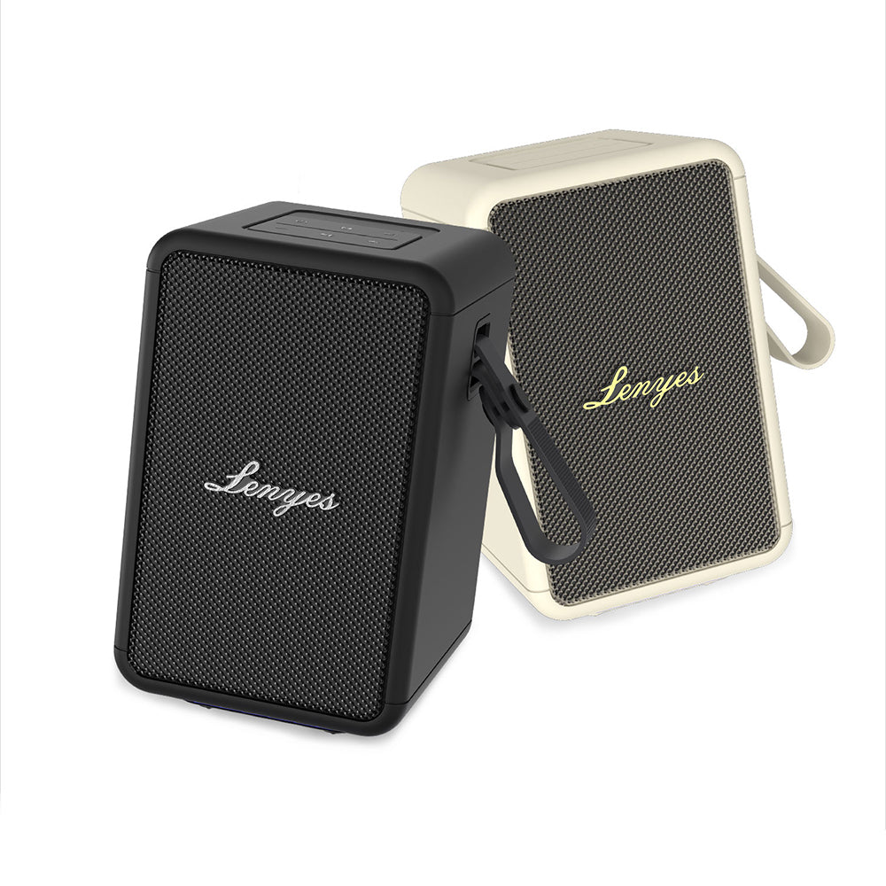 Lenyes S874 Su Geçirmez Özellikli RGB Işıklı Askılı Taşınabilir TWS Bluetooth Hoparlör v5.3 Siyah