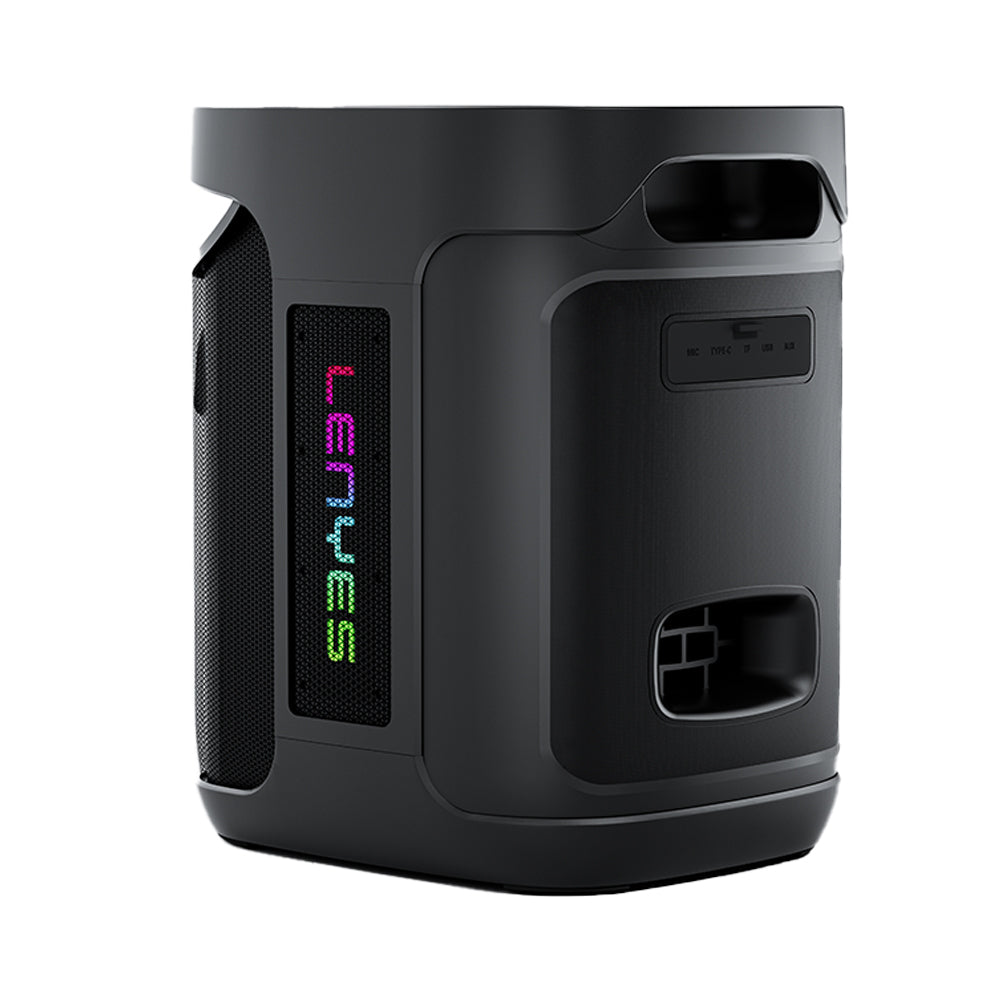 Lenyes S881 Su Geçirmez Mikrofonlu Çoklu Giriş RGB Işıklı TWS Karaoke FM Bluetooth Hoparlör v5.3 120W Siyah