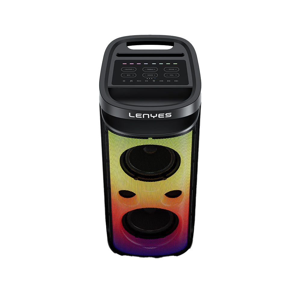 Lenyes S882 Su Geçirmez Mikrofonlu Çoklu Giriş RGB Işıklı TWS Karaoke FM Bluetooth Hoparlör v5.3 200W Siyah