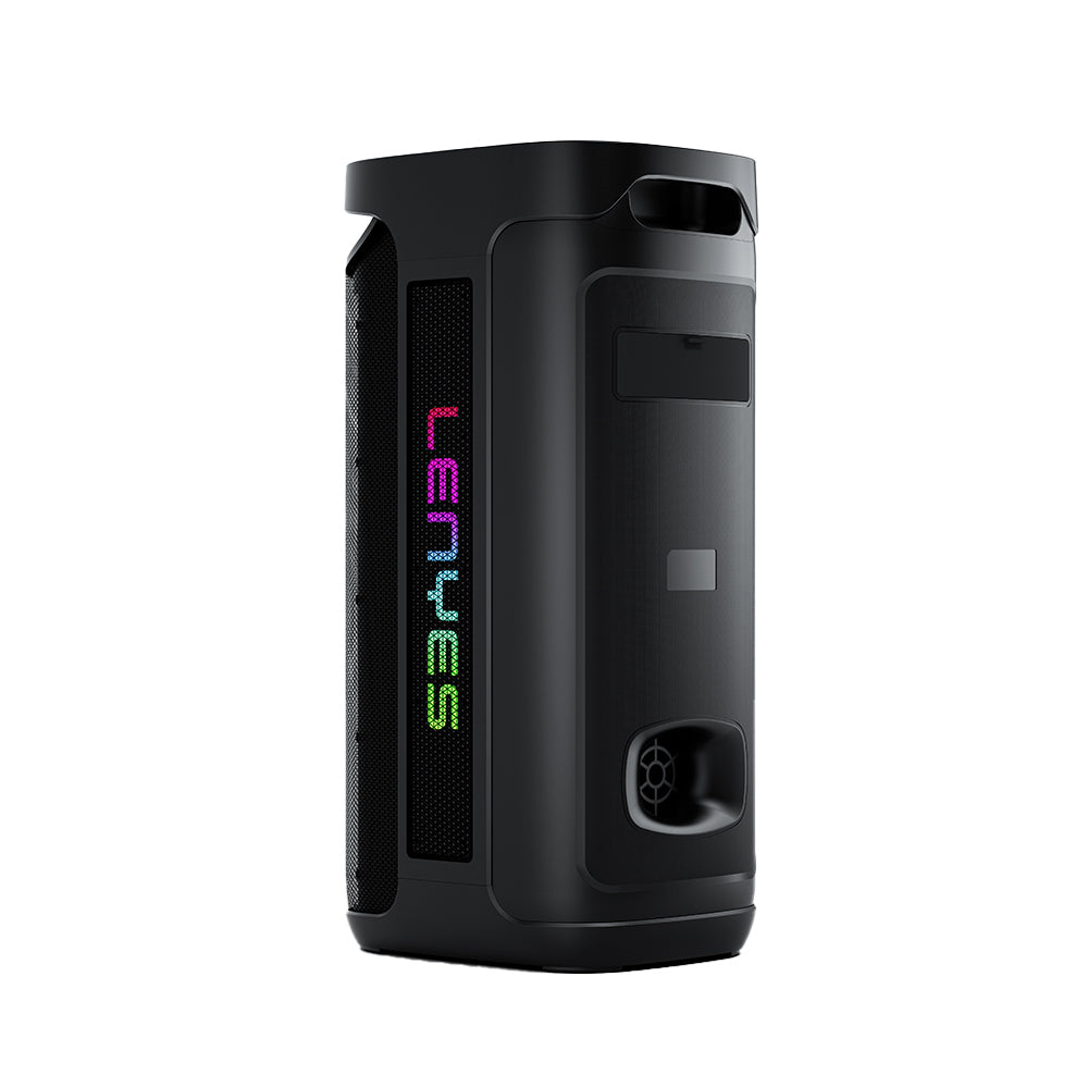Lenyes S883 Su Geçirmez Tekerlekli Mikrofonlu Çoklu Giriş RGB Işıklı TWS Karaoke FM Bluetooth Hoparlör v5.3 360W Siyah