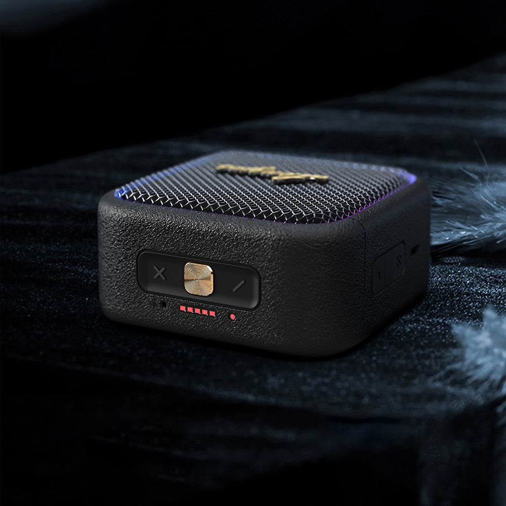 Lenyes S890 Su Geçirmez Özellikli RGB Işıklı Askılı Mini OTG-TWS Bluetooth Hoparlör v5.3 Siyah