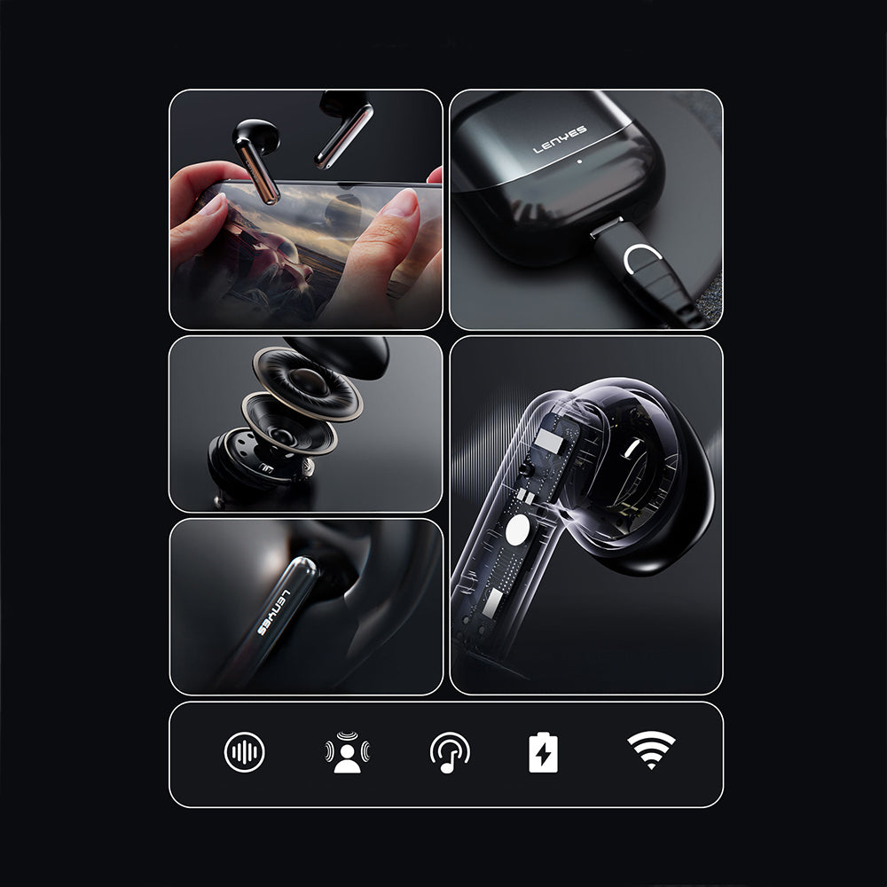 Lenyes Serene X ANC Özellikli ENC Teknolojili Kulak İçi Bluetooth Kulaklık v5.4 Siyah