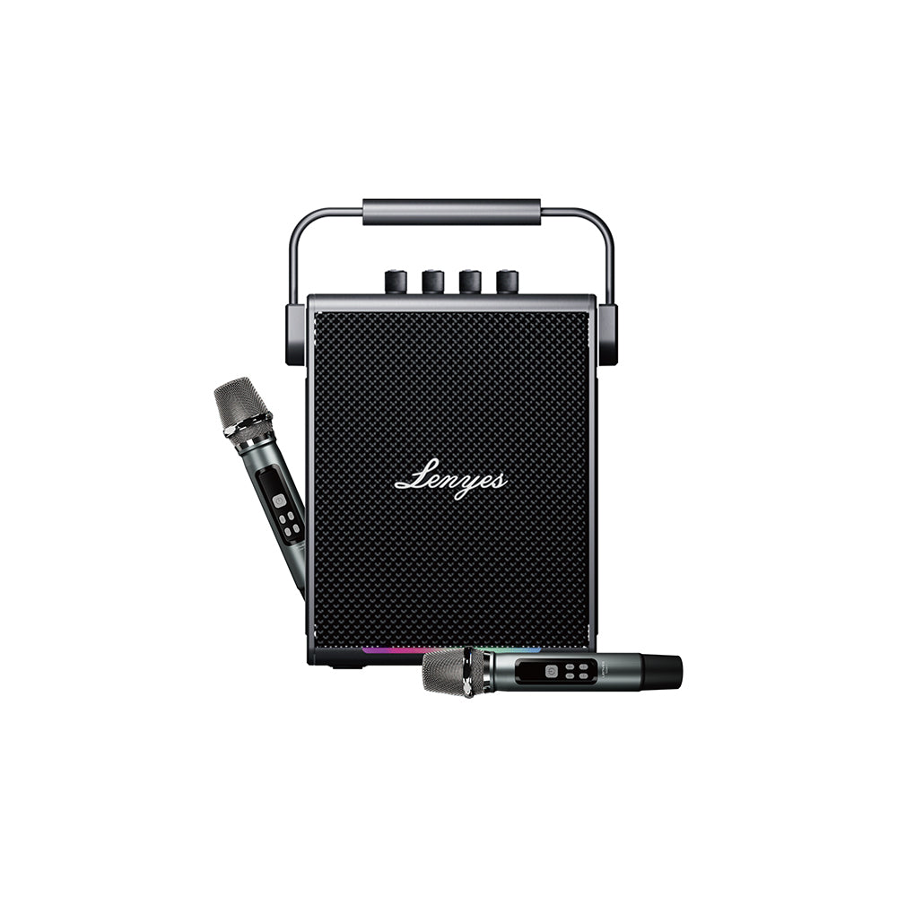 Lenyes Titan 1 Serisi RGB Işıklı Çift Mikrofonlu Bluetooth Speaker Hoparlör v5.3 5000mAh Siyah