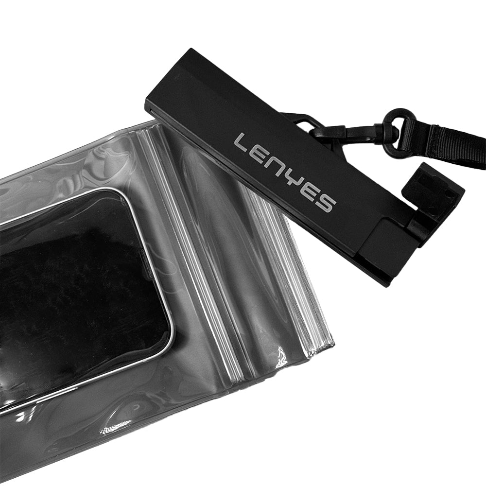 Lenyes WB2001 IPX8 Sertifikalı Universal Su Geçirmez 7.2 inç Kılıf Siyah