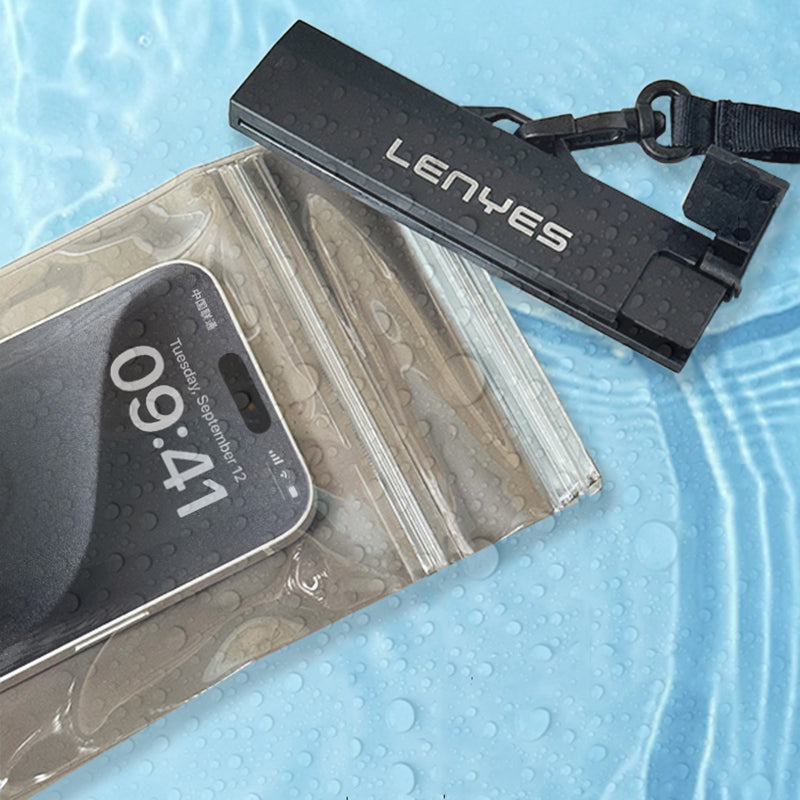 Lenyes WB2001 IPX8 Sertifikalı Universal Su Geçirmez 7.2 inç Kılıf Siyah