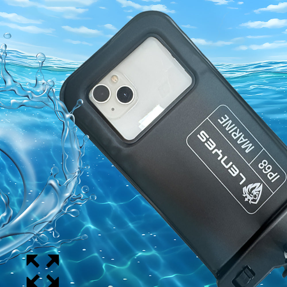 Lenyes WB2002 IP68 Sertifikalı Universal Su Geçirmez 6.7 inç Kılıf Siyah