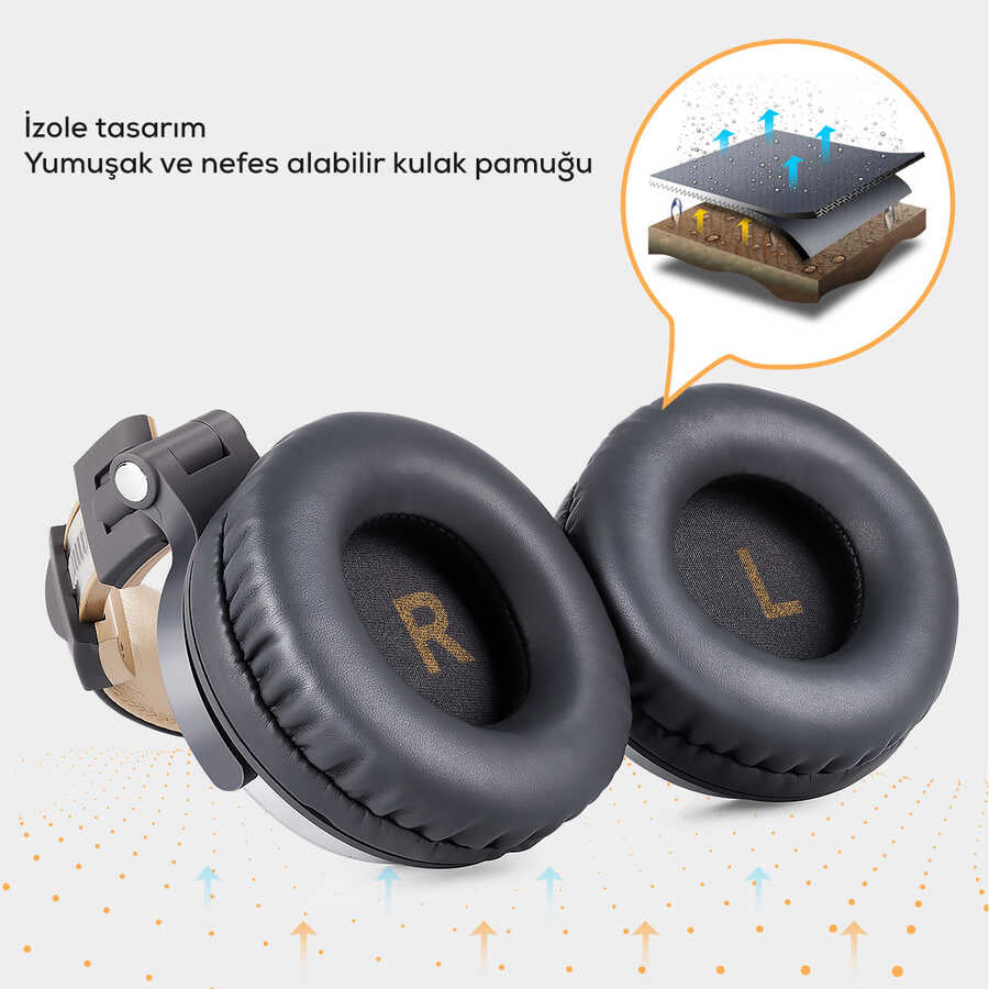 Oneodio Pro 10 3.5mm Kulaklık Gold-Gri