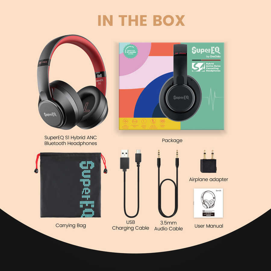 Oneodio S1 Bluetooth Kulaklık Siyah