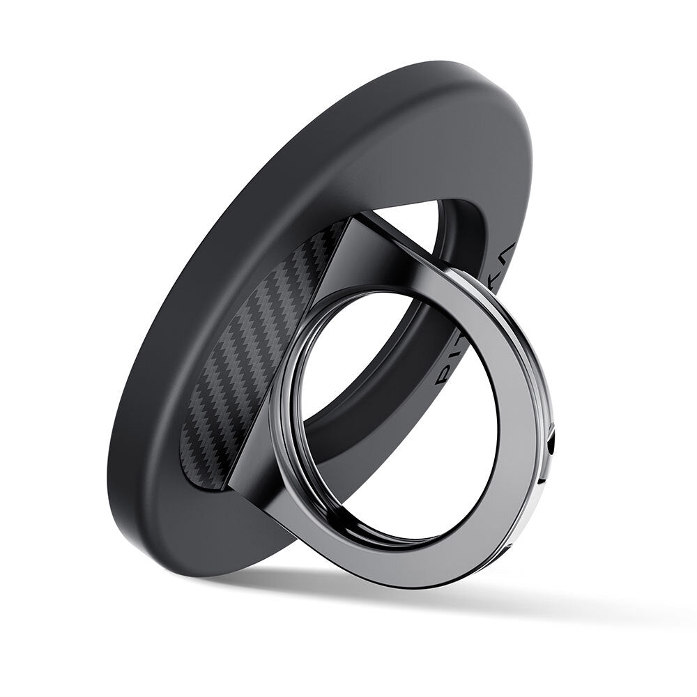 Pitaka 600D Aramid Fiber Classic Serisi Black-Grey Twill MagEZ Grip 3 Magnetik Ring Stand Telefon Tutucu Siyah-Gri