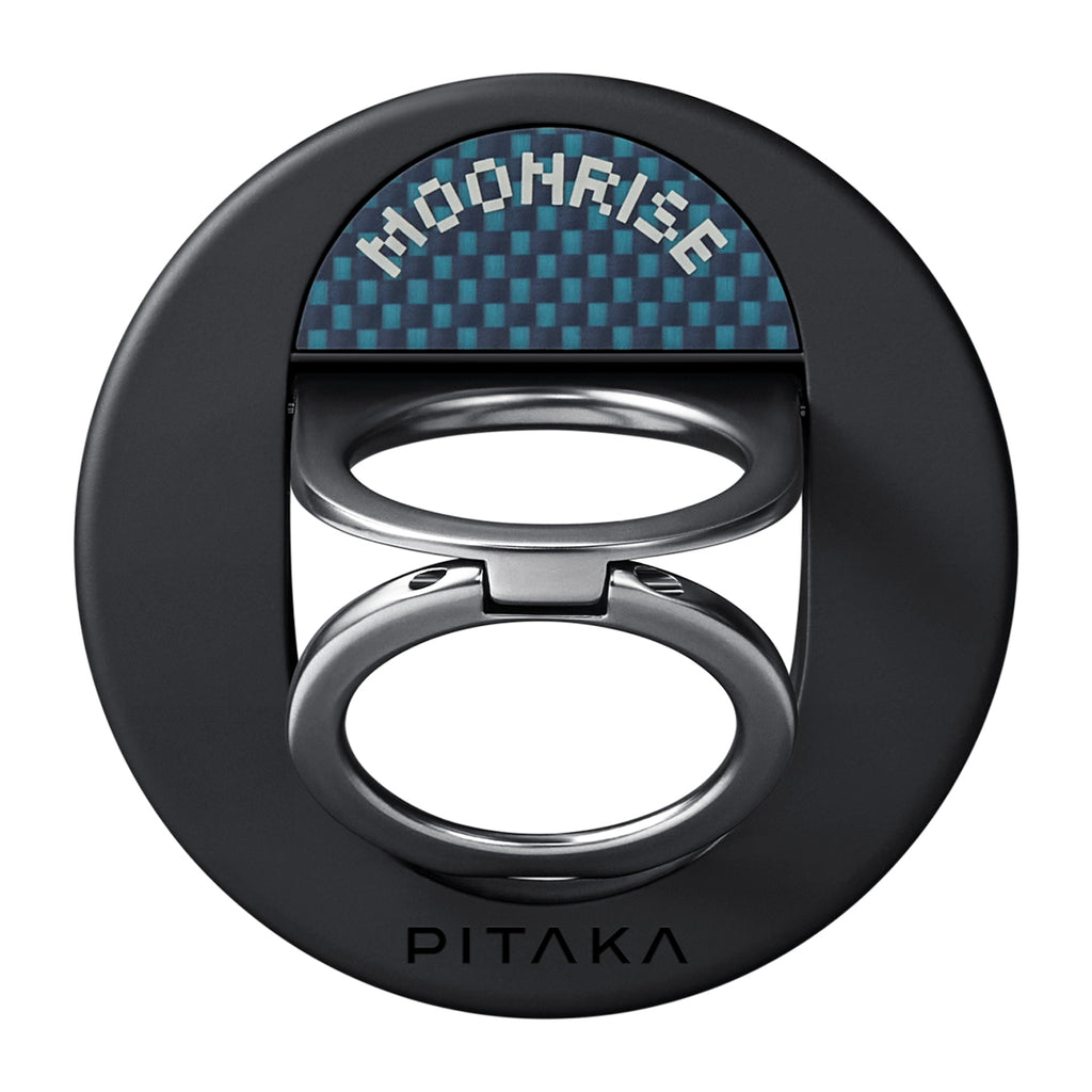 Pitaka Aramid Fiber Sunset Moonrise Serisi Moonrise MagEZ Grip 3 Magnetik Ring Stand Telefon Tutucu Mavi