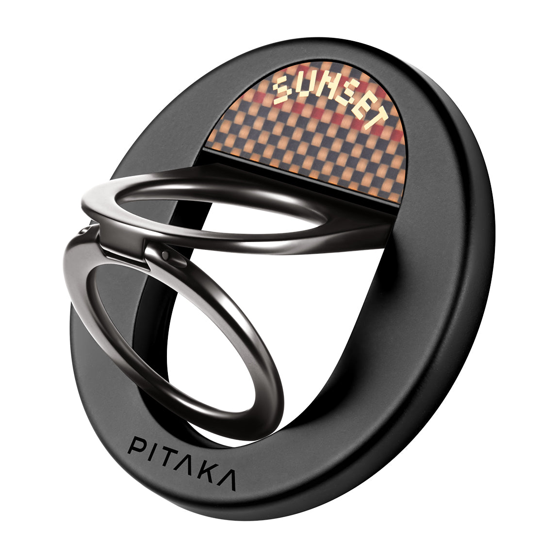 Pitaka Aramid Fiber Sunset Moonrise Serisi Sunset MagEZ Grip 3 Magnetik Ring Stand Telefon Tutucu Kahverengi