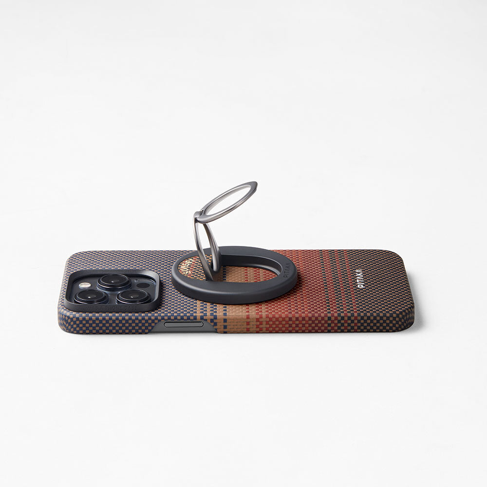 Pitaka Aramid Fiber Sunset Moonrise Serisi Sunset MagEZ Grip 3 Magnetik Ring Stand Telefon Tutucu Kahverengi