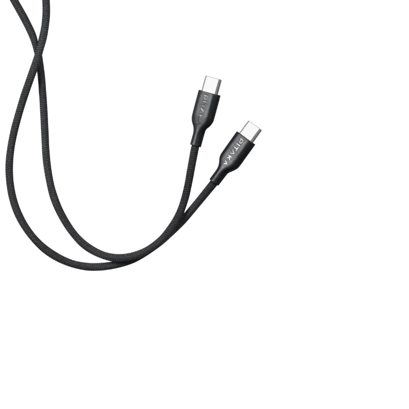 Pitaka Flex Braided Örgülü Tasarımlı Type-C to Type-C PD Data ve Şarj Kablosu 60W 1.2M Siyah