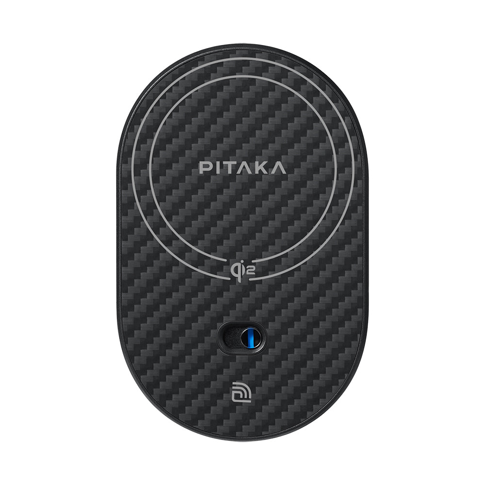 Pitaka MagEZ Pro 2 M-safe Şarj Özellikli Qi2 Aramid Fiber Araç Telefon Tutucu Siyah
