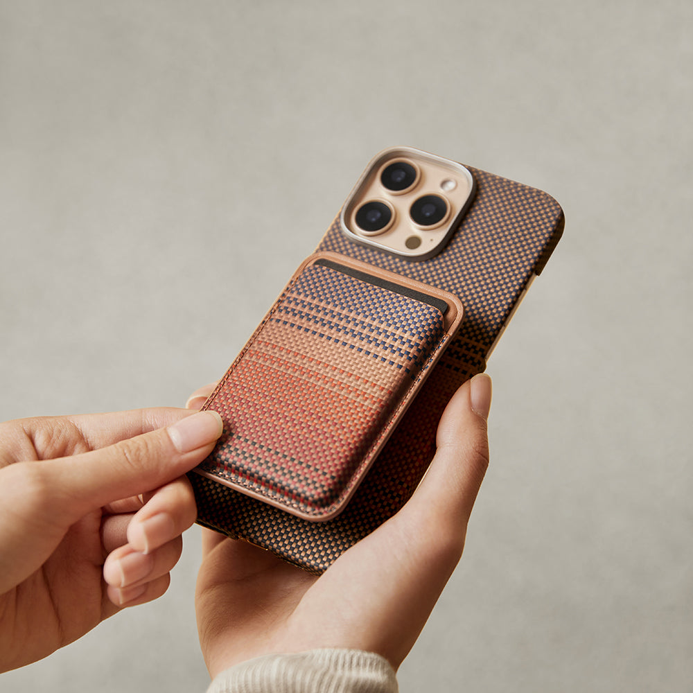 Pitaka Magnetic Woven Serisi Aramid Fiber Magnetik Kartlık Kahverengi