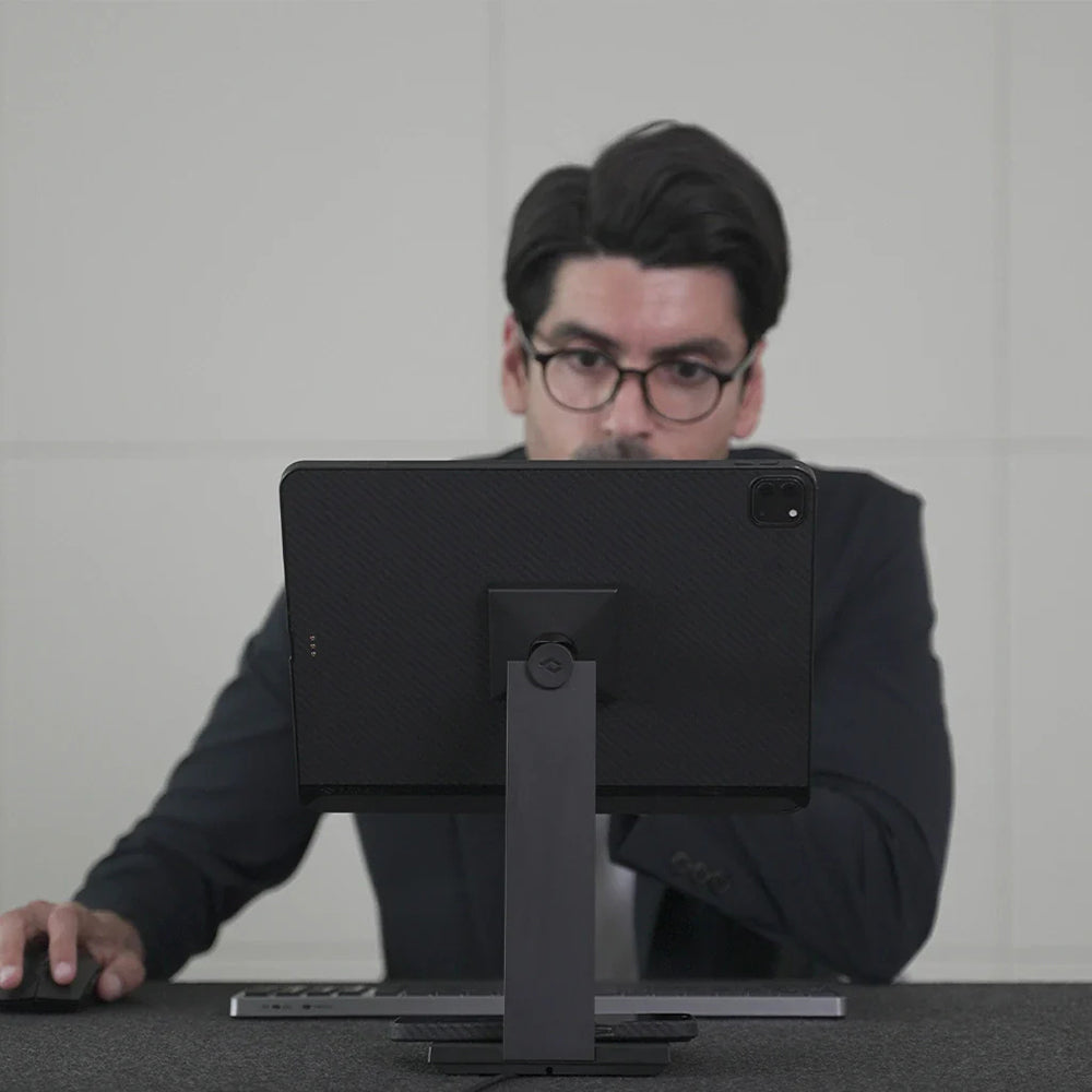 Pitaka MES2101 Telefon ve Kulaklık Kablosuz Şarjlı Classic Versiyon Magnetik Tablet Standı Siyah