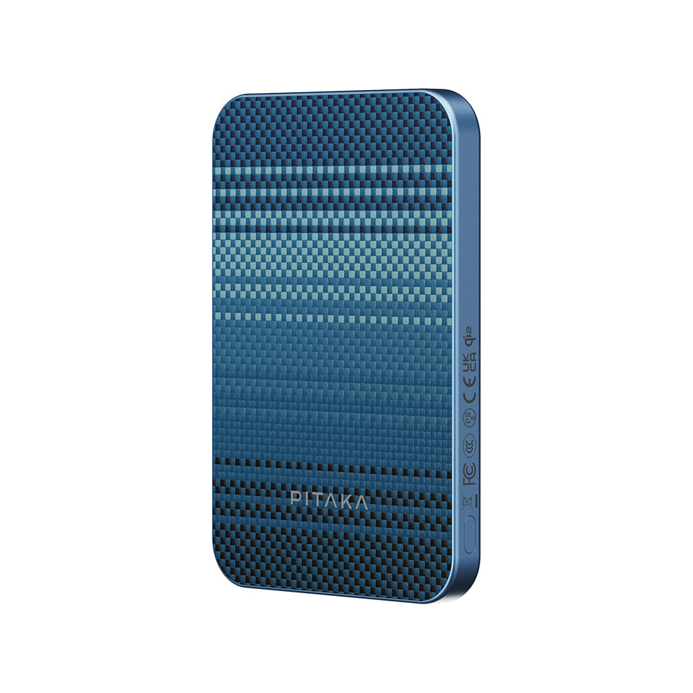 Pitaka Tactile Woven Qi2 Şarj Teknolojili Aramid Fiber M-Safe Powerbank 15W 5000mAh Mavi