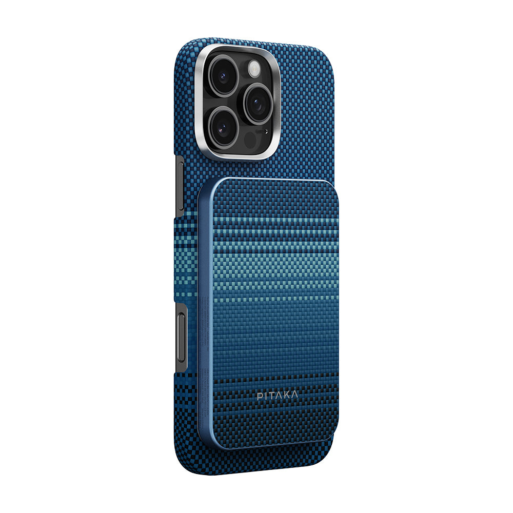 Pitaka Tactile Woven Qi2 Şarj Teknolojili Aramid Fiber M-Safe Powerbank 15W 5000mAh Siyah-Yeşil