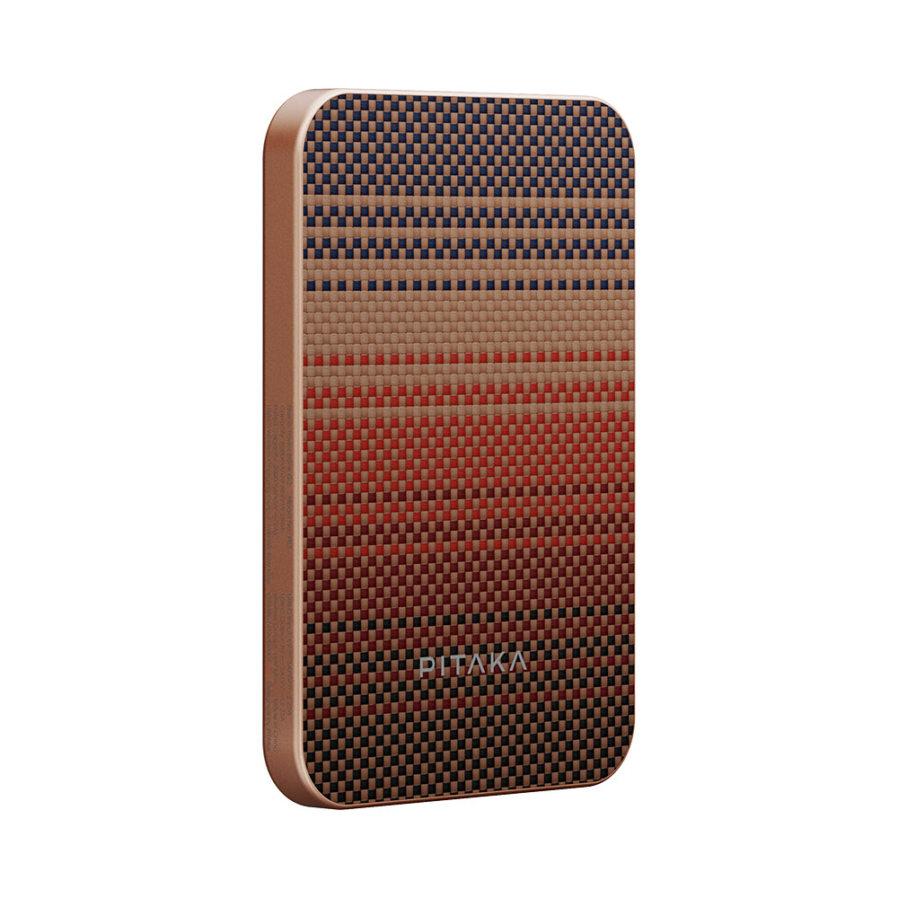 Pitaka Tactile Woven Qi2 Şarj Teknolojili Aramid Fiber M-Safe Powerbank 15W 5000mAh Kahverengi
