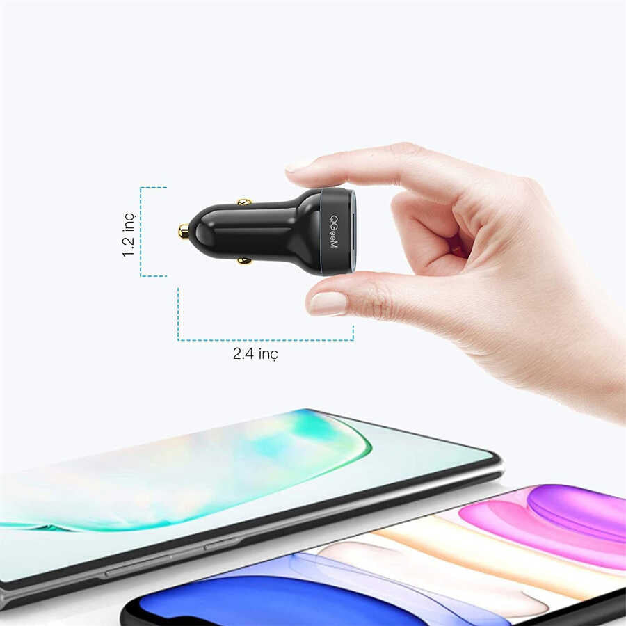 Qgeem QG-CHAP03 Usb - PD 52.5W Araç Şarj Aleti Siyah