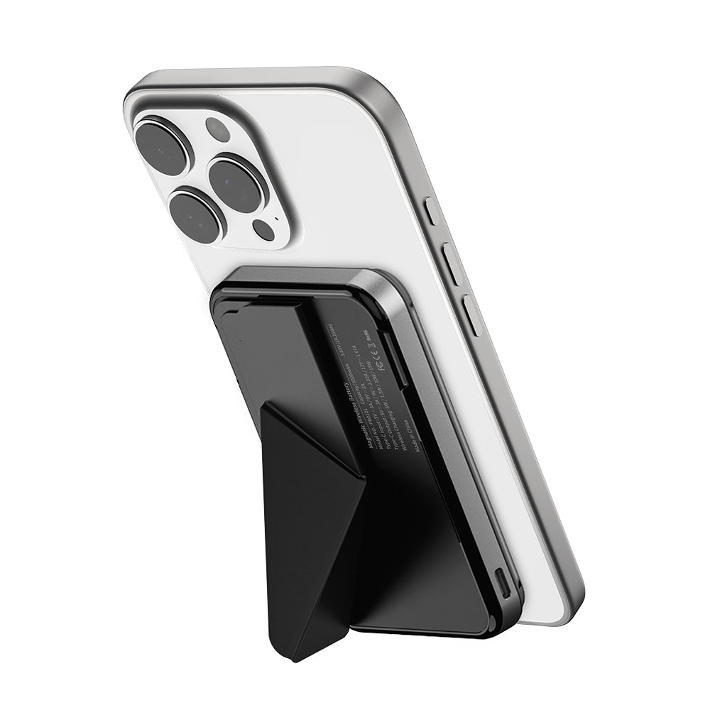 Raptic Trio Standlı Wireless ve PD Hızlı Şarj Özellikli Powerbank 15W 5000mAh Siyah