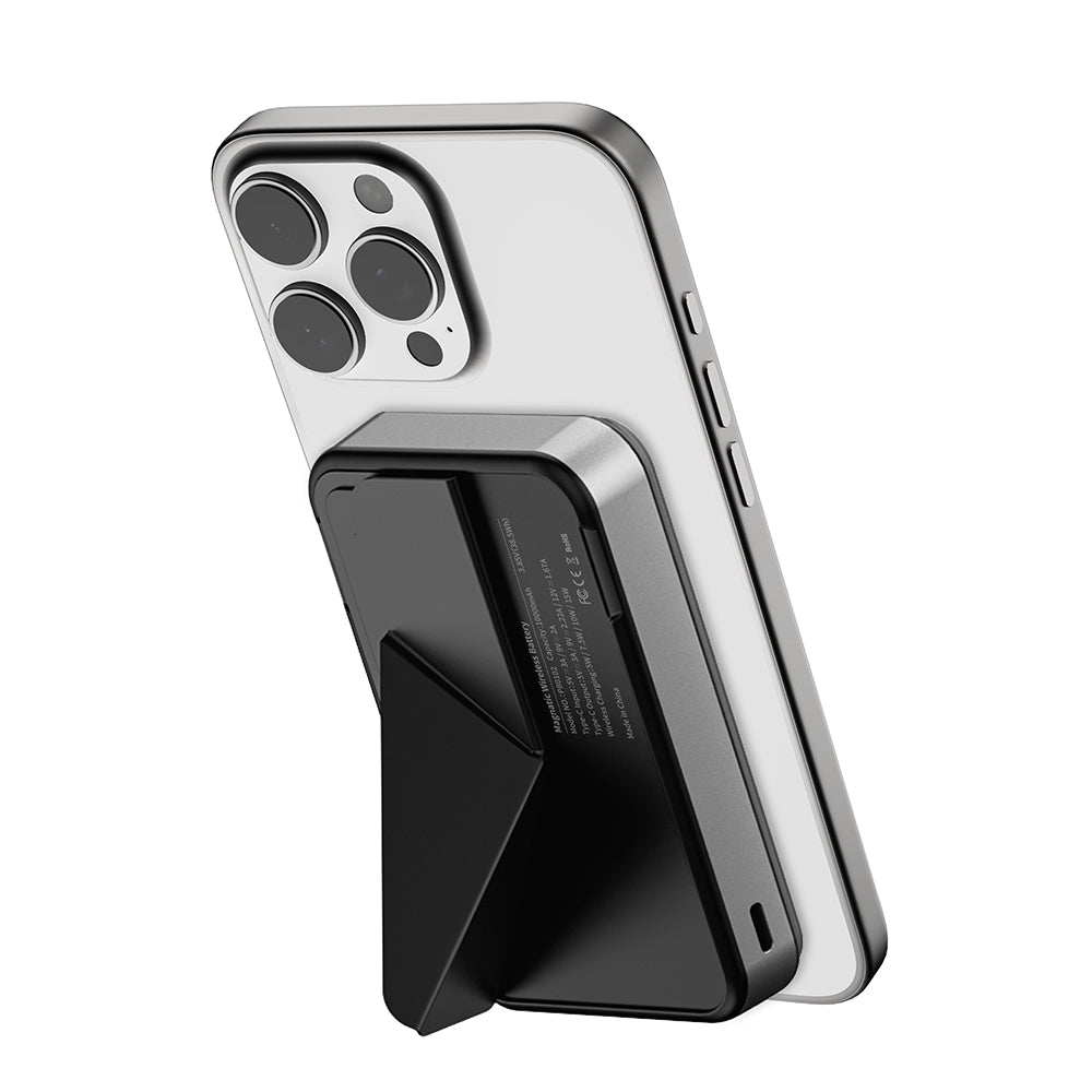 Raptic Trio Standlı Wireless ve PD Hızlı Şarj Özellikli Powerbank 15W 5000mAh Siyah