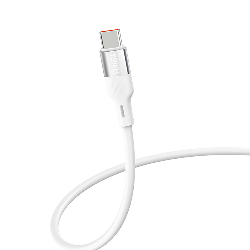 Recci RC83ECC GaN Teknolojili Hızlı Şarj Başlığı USB-A to Type-C PD 35W Kablolu Şarj Seti Beyaz