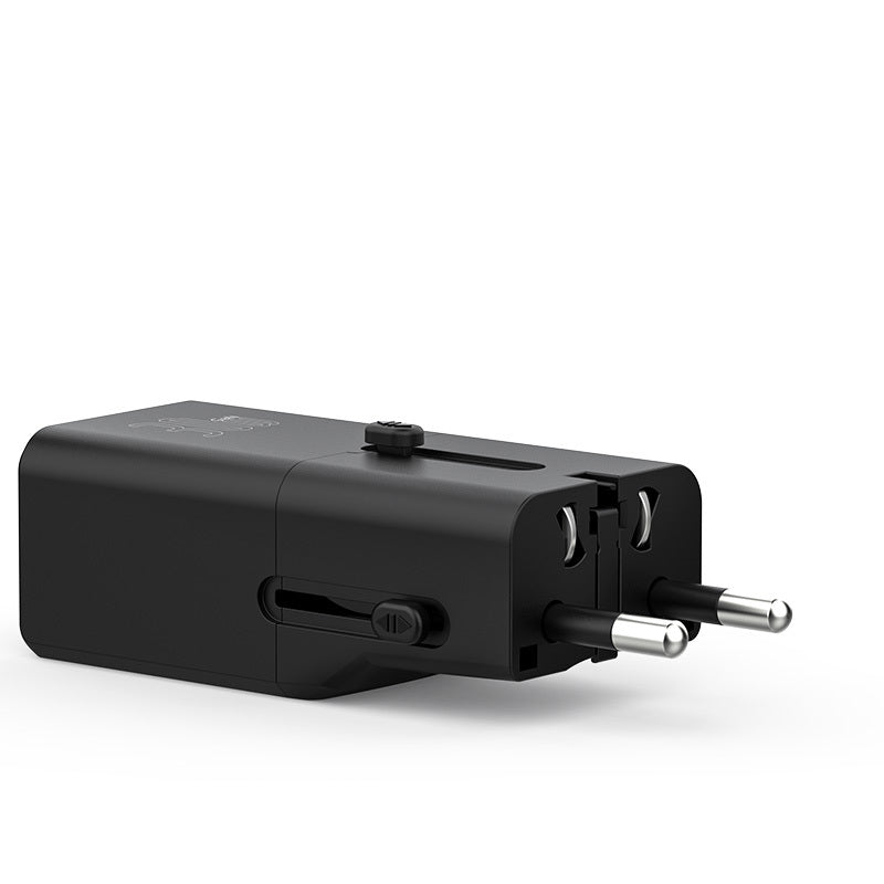 Recci RCG-P07 Çoklu Universal US/UK/EU/AU Uyumlu Şarj Adaptörü 30W Siyah