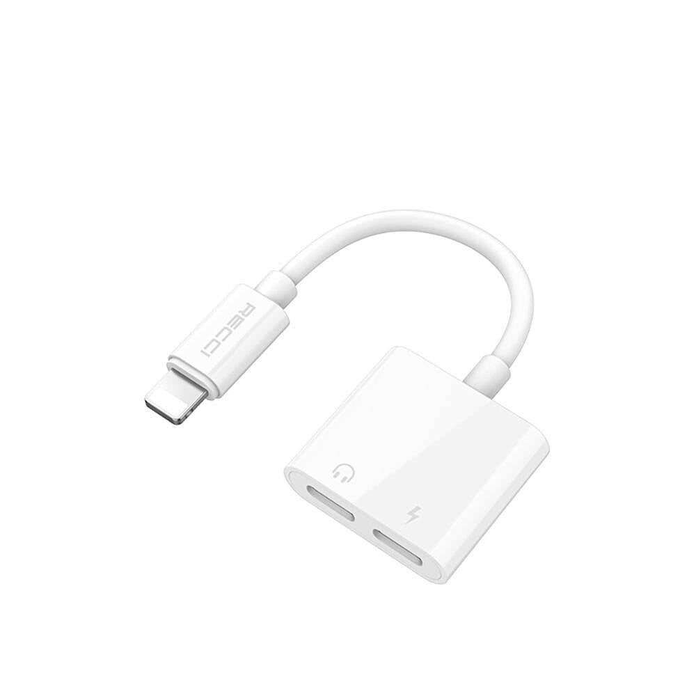 Recci RDS-A01 Lightning 2in1 Şarj ve Ses Adaptörü Beyaz