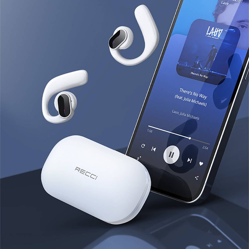 Recci REP-W60 Angel Serisi Dijital LED Göstergeli Hi-Fi Ses Kaliteli TWS Kulak İçi Bluetooth v5.3 Kulaklık Beyaz