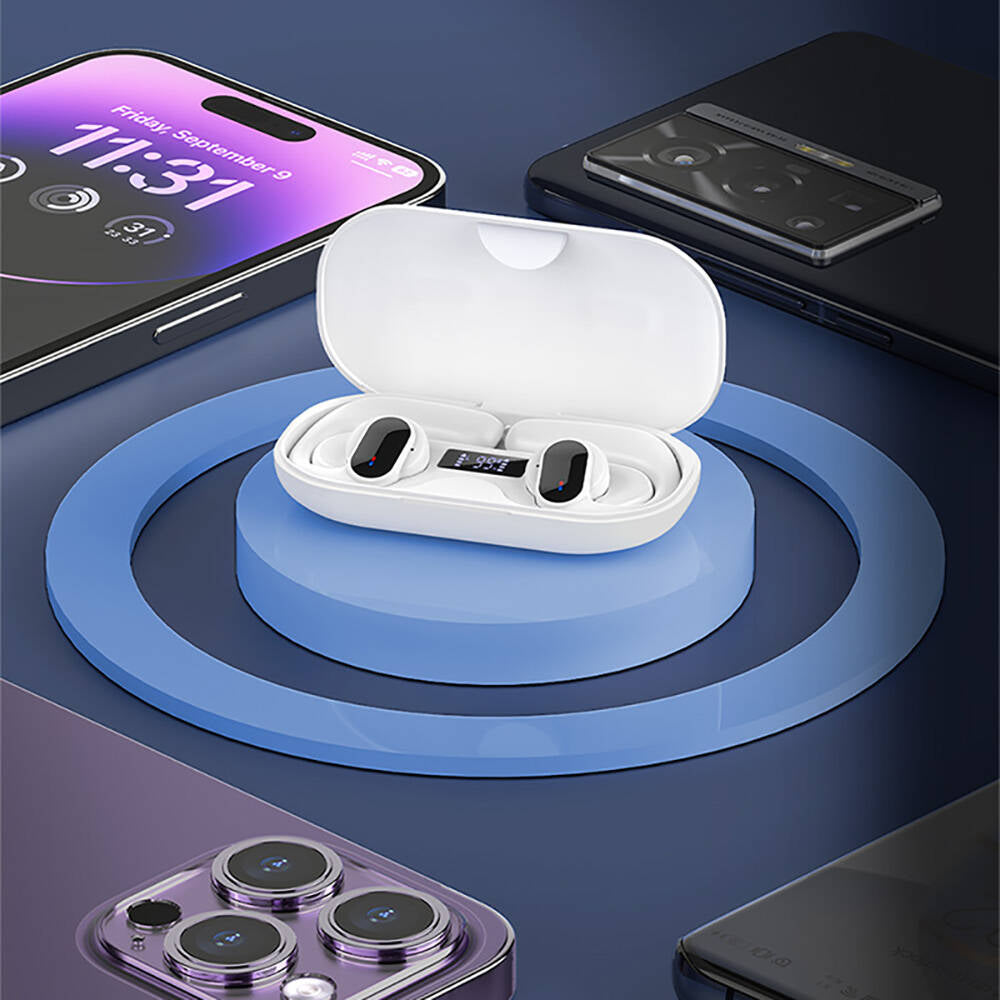 Recci REP-W60 Angel Serisi Dijital LED Göstergeli Hi-Fi Ses Kaliteli TWS Kulak İçi Bluetooth v5.3 Kulaklık Beyaz