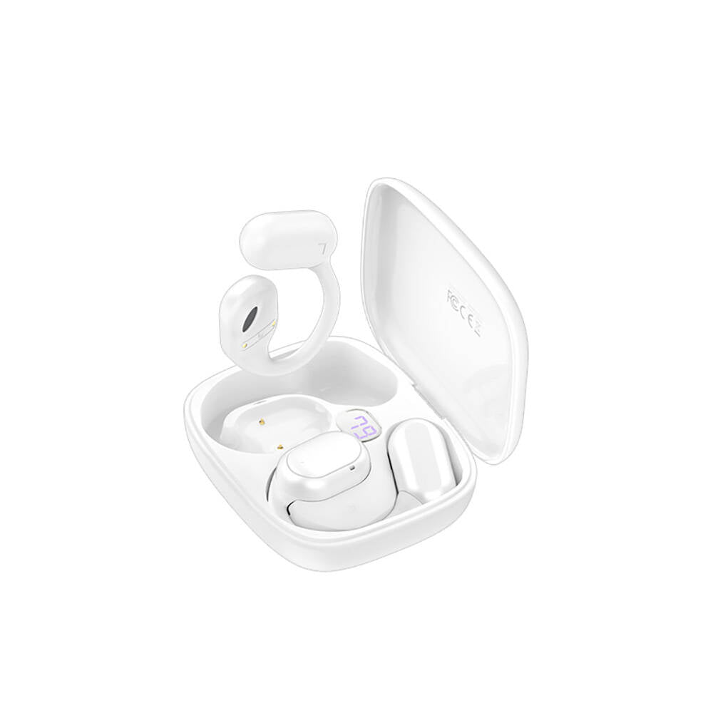 Recci REP-W76 OWS Wireless Hi-Fi Ses Kaliteli Dijital Led Göstergeli Bluetooth v5.3 Elegant Serisi Kulak İçi Kulaklık Siyah