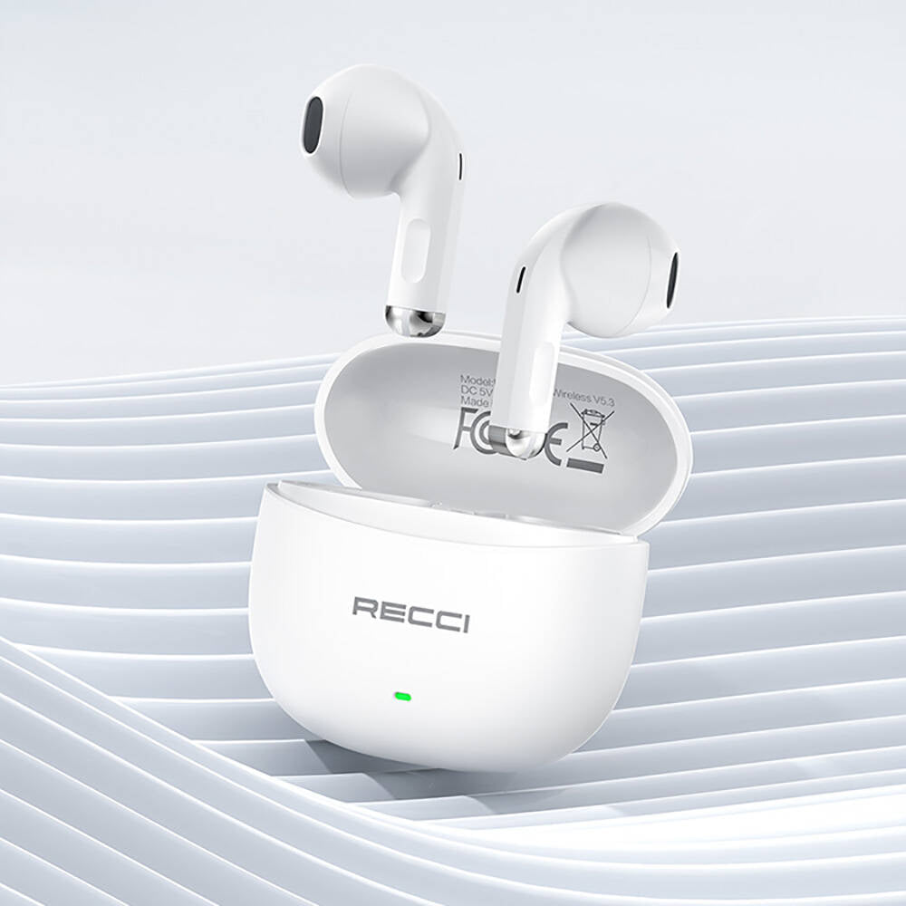 Recci REP-W81 Melody Serisi Hi-Fi Ses Kaliteli TWS Kulak İçi Bluetooth v5.3 Kulaklık Beyaz