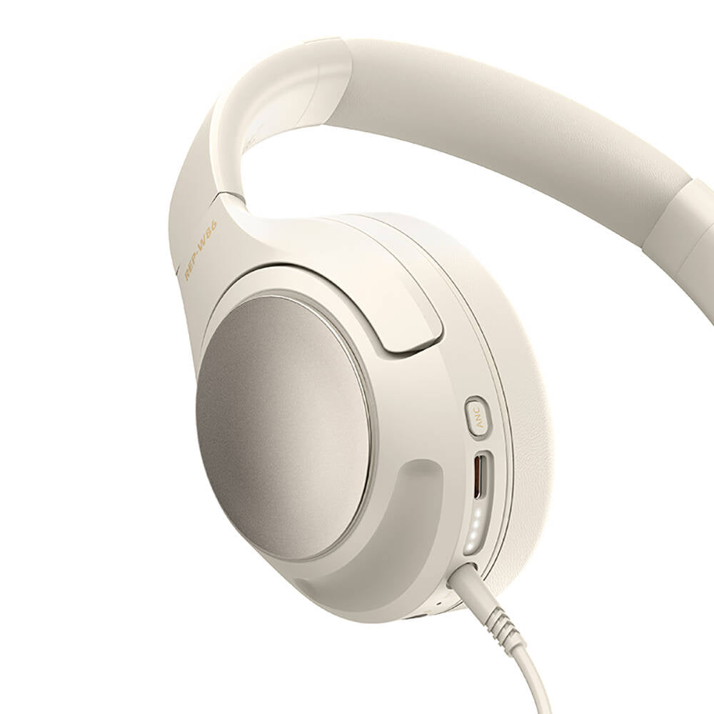 Recci REP-W86 ANC Özellikli Hi-Fi Ses Kaliteli Kulak Üstü Bluetooth v5.3 Kulaklık Beyaz