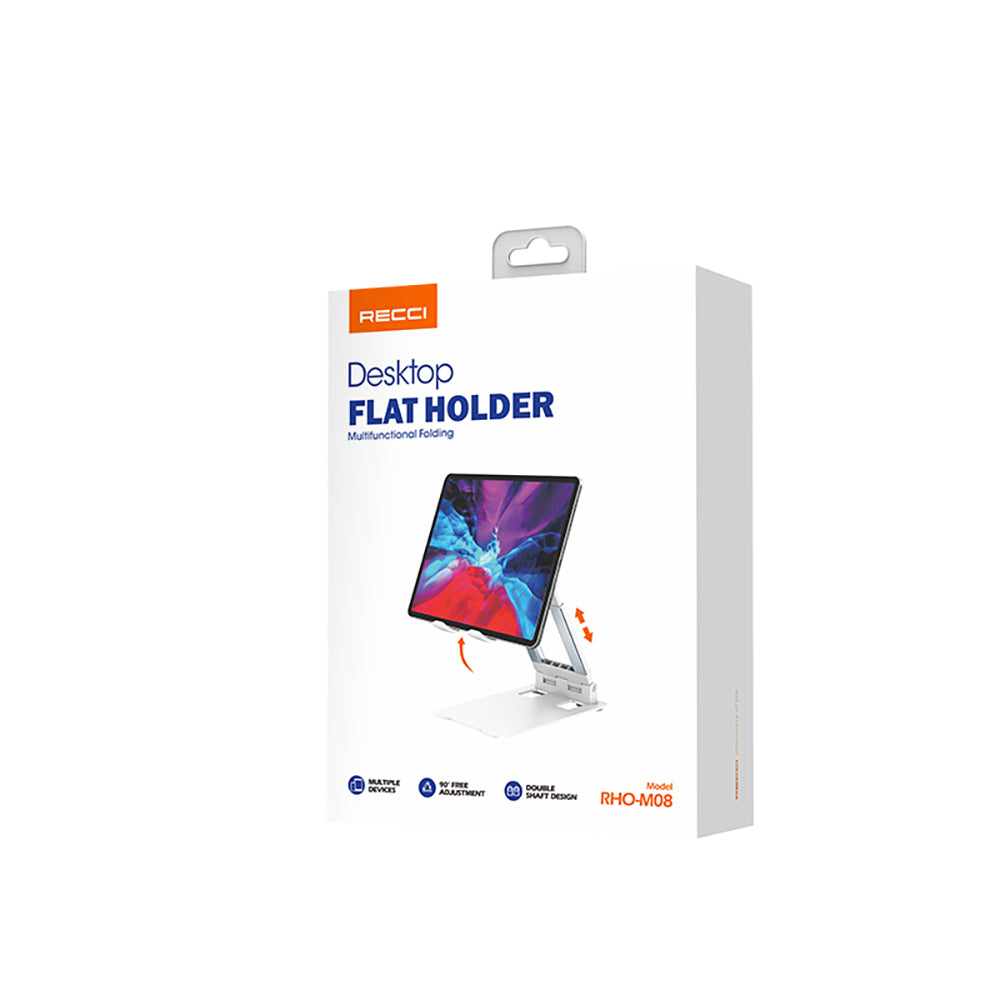Recci RHO-M08 Ayarlanabilir Katlanabilir 90 Derece Dönebilen Telefon ve Tablet Standı Beyaz