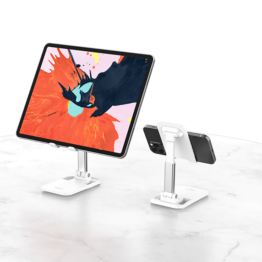 Recci RHO-M10 Ayarlanabilir Katlanabilir 90 Derece Dönebilen Telefon ve Tablet Standı Beyaz