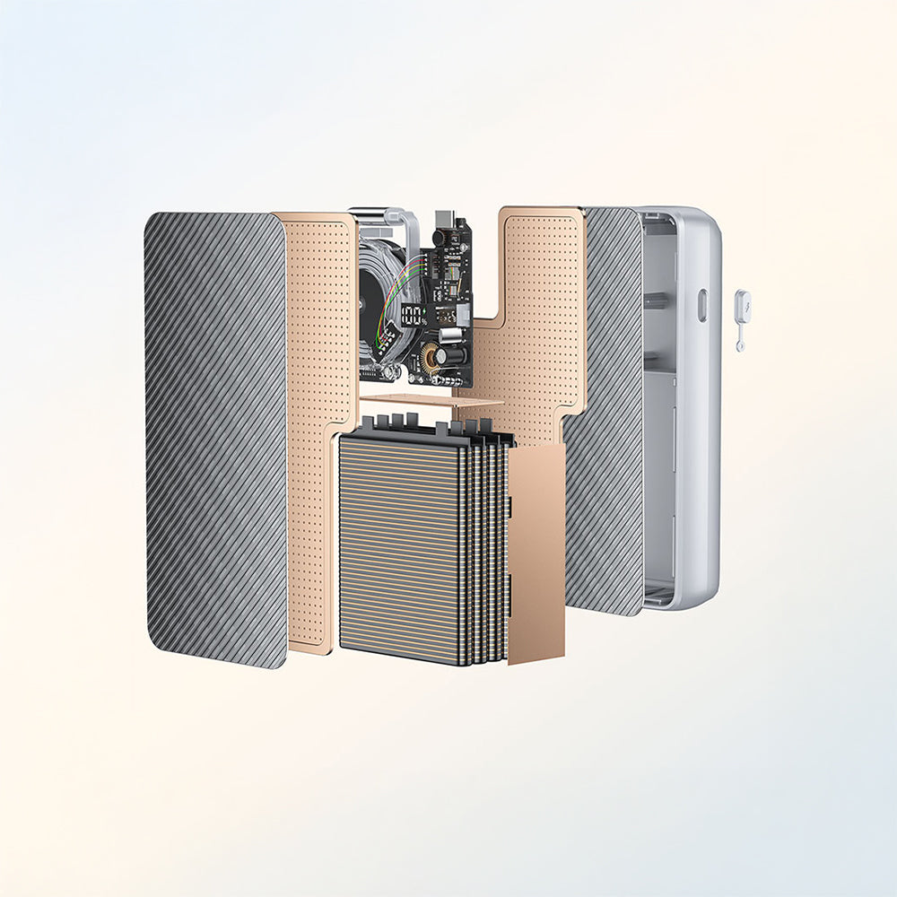 Recci RPB-P58 PD Hızlı Şarj Özellikli Type-C Kablolu Powerbank 22.5W 10.000mAh Siyah