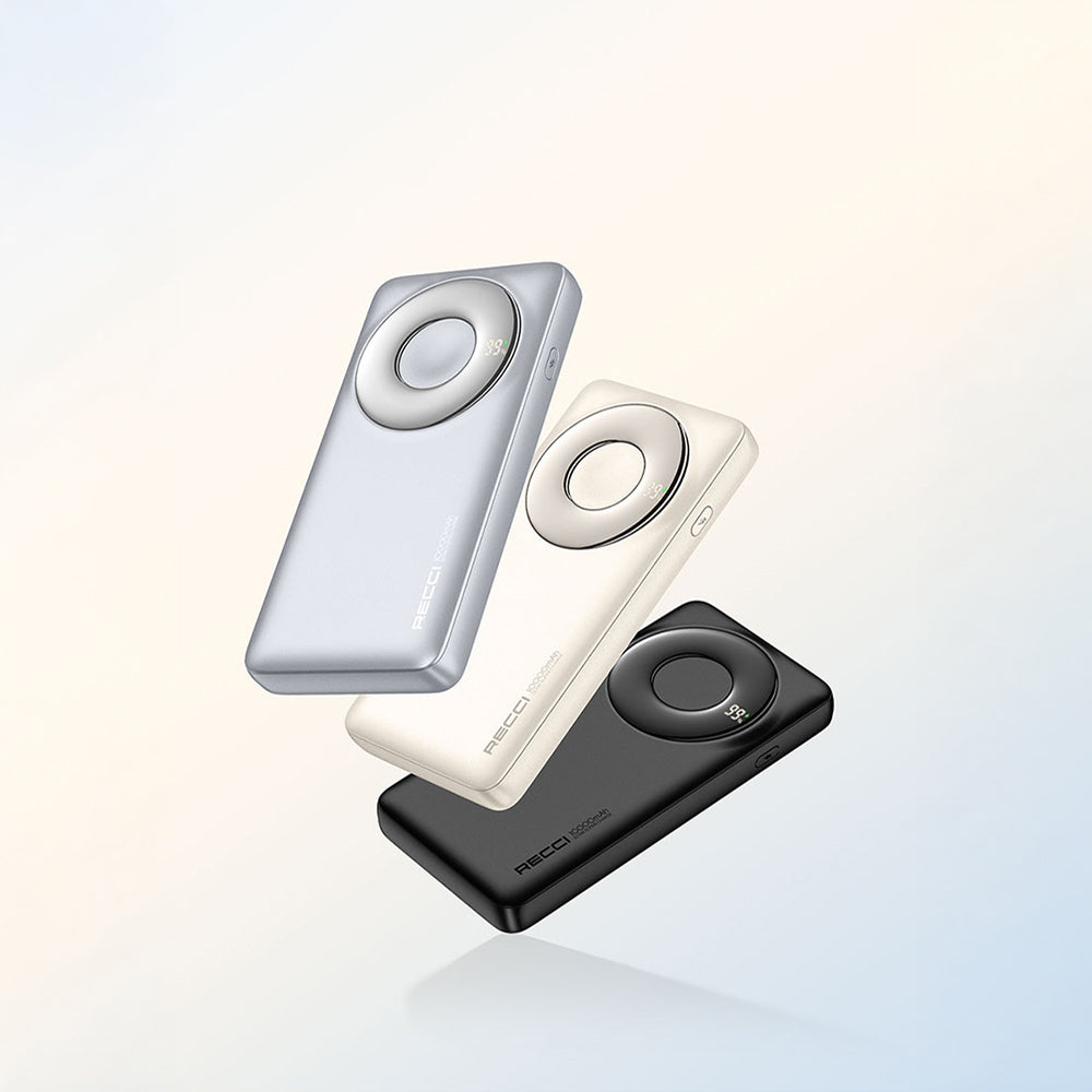 Recci RPB-P58 PD Hızlı Şarj Özellikli Type-C Kablolu Powerbank 22.5W 10.000mAh Siyah