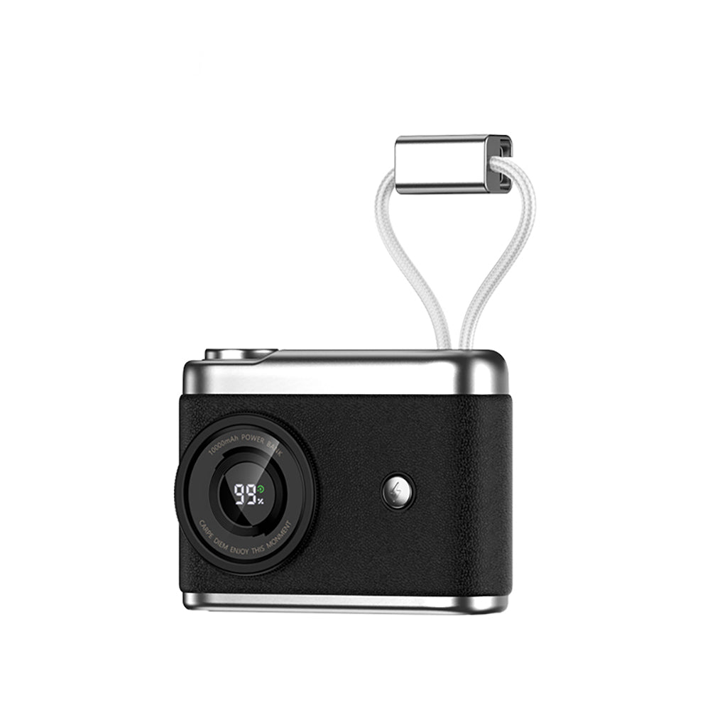 Recci RPB-P66 PD 20W Hızlı Şarj Özellikli Type-C & lightning Kablolu Powerbank 22.5W 10.000mAh Siyah