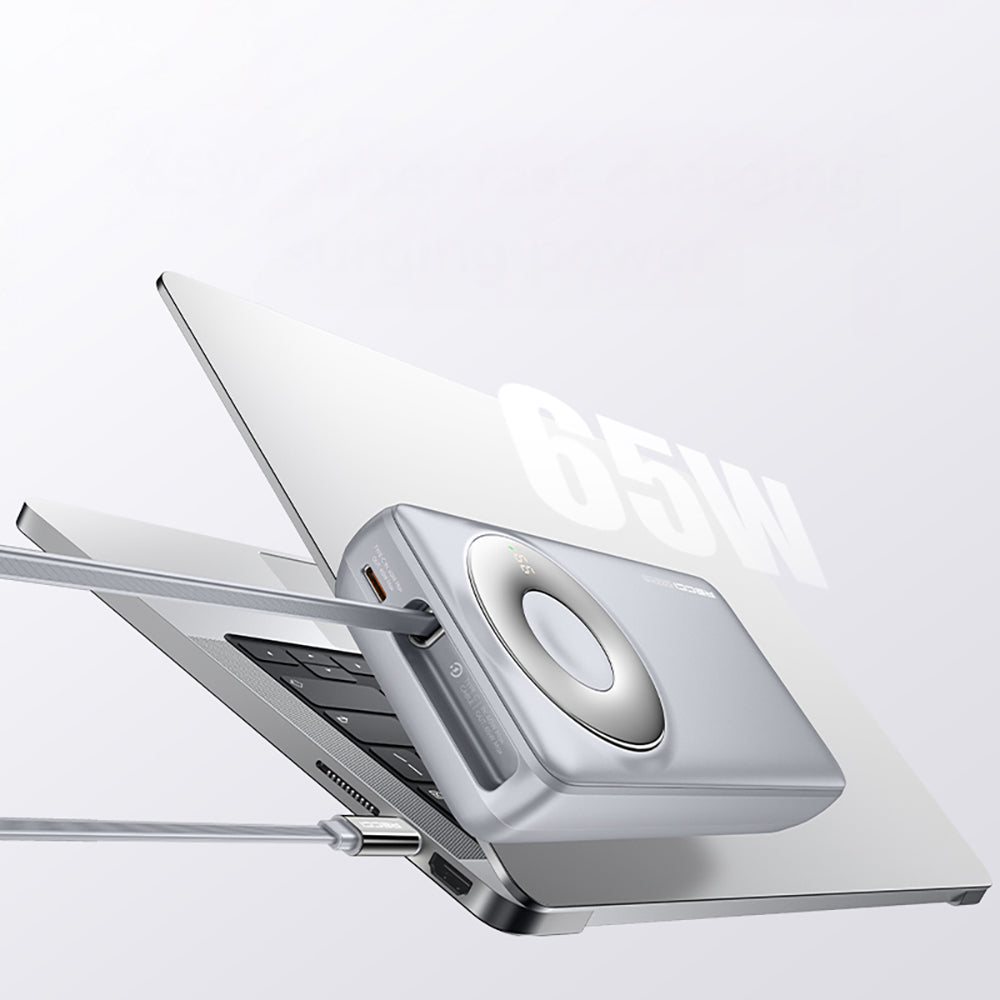 Recci RPB-P72 Hızlı Şarj Özellikli Type-C Kablolu Powerbank 65W 20.000mAh Gri