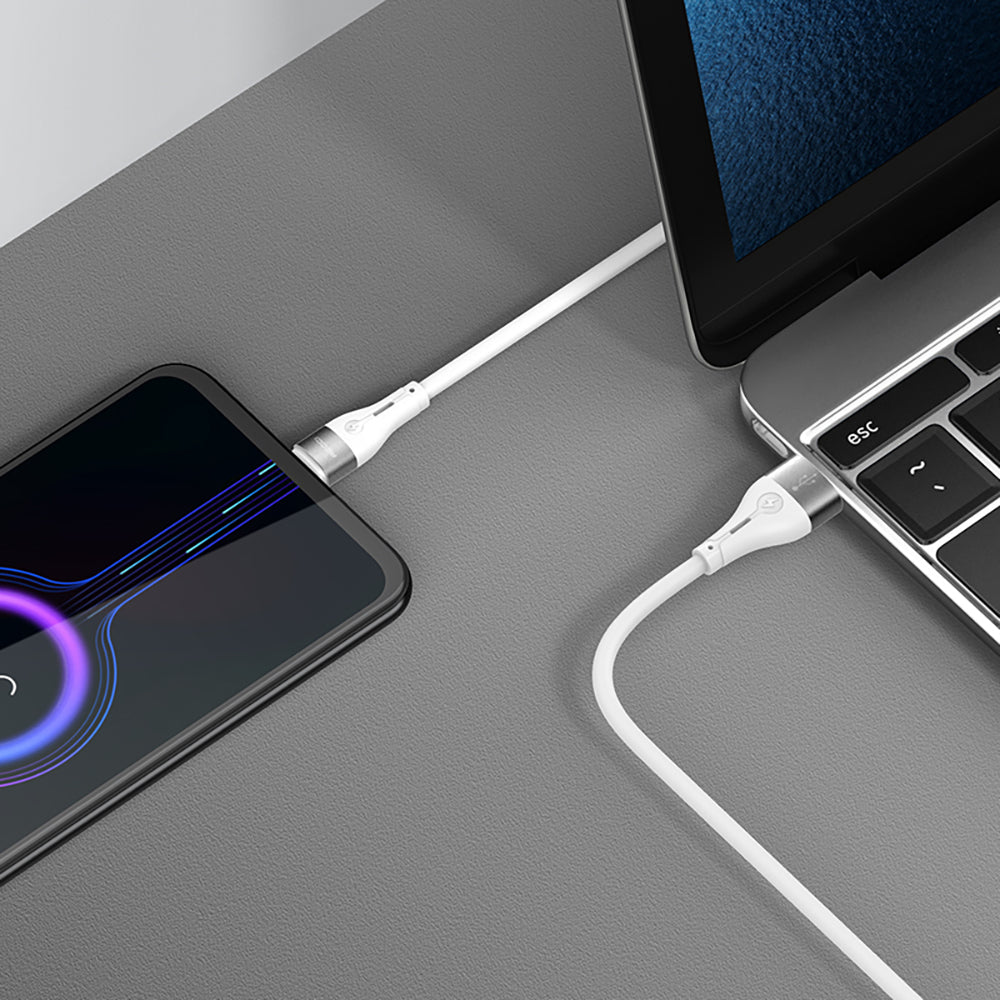 Recci RS11C Swift Serisi USB-A to Type-C 3A Hızlı Şarj Özellikli Data ve Şarj Kablosu 1M Beyaz