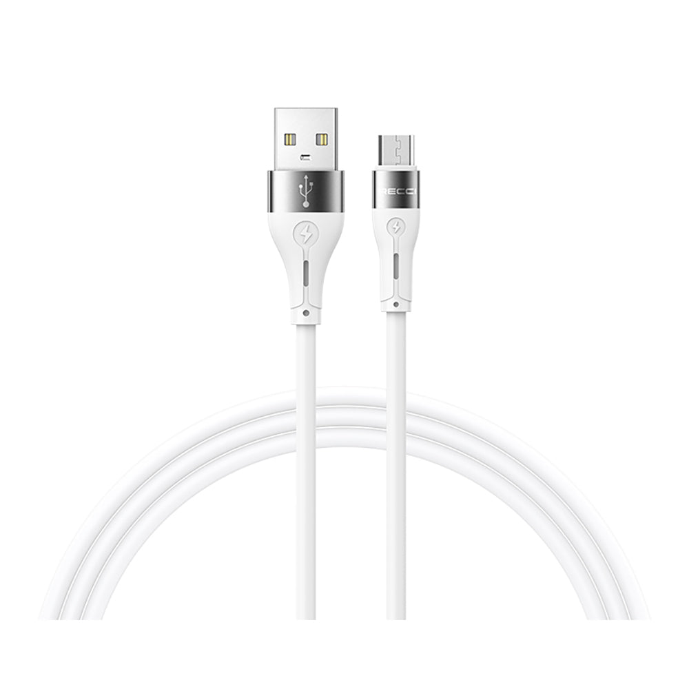 Recci RS11M Swift Serisi USB-A to Micro 2.4A Hızlı Şarj Özellikli Data ve Şarj Kablosu 1M Beyaz