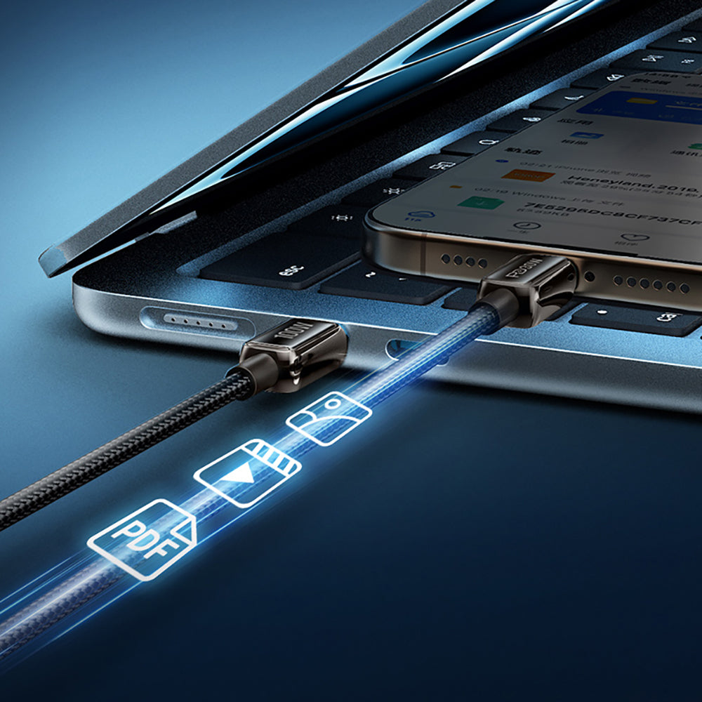 Recci RS42CL Lamp Display Serisi Type-C to Lightning PD 30W Hızlı Şarj Özellikli Data ve Şarj Kablosu 1.5M Gümüş