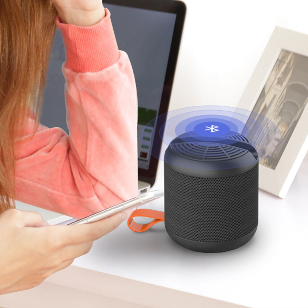 Recci RSK-W09 Mozart Serisi Hi-Fi Askılı Telefon Tutuculu Wireless Bluetooth 5.0 Speaker Hoparlör 1200mAh Siyah