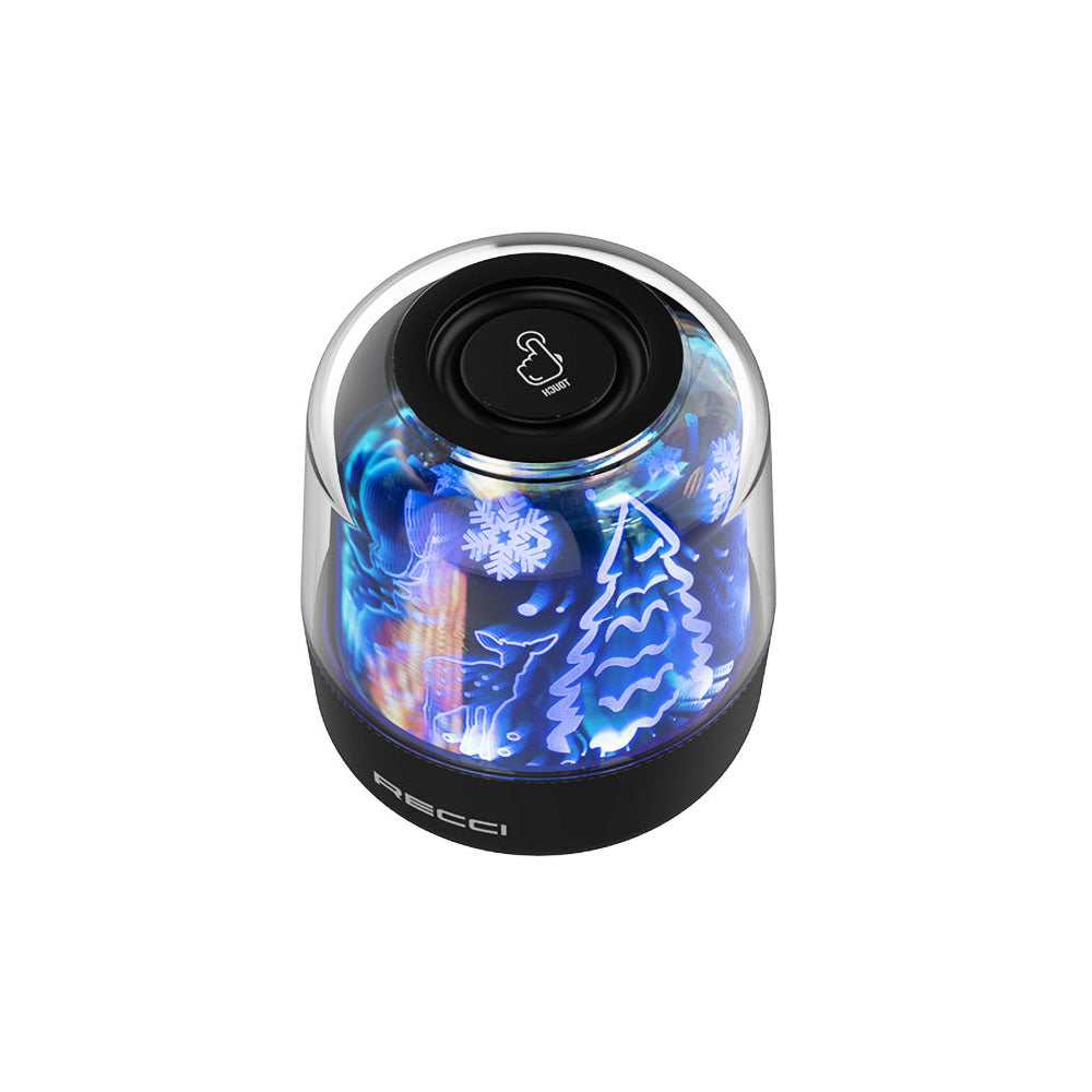 Recci RSK-W20 Magic Forest Serisi TF/AUX/USB Hi-Fi RGB Işıklı Wireless Bluetooth 5.0 Speaker Hoparlör 1200mAh Siyah