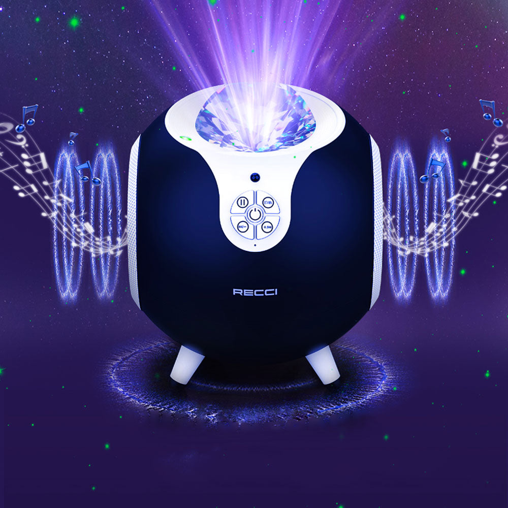 Recci RSK-W22 Starry Sky Serisi Hi-Fi Aurora Lambalı Wireless Bluetooth 5.2 Speaker Hoparlör 10W Siyah