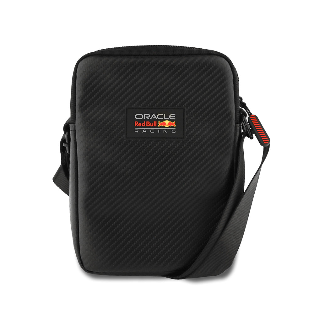 Redbull Orjinal Lisanslı PU Karbon Fiber Tasarımlı 8 inç Çapraz Vücut Çantası Siyah