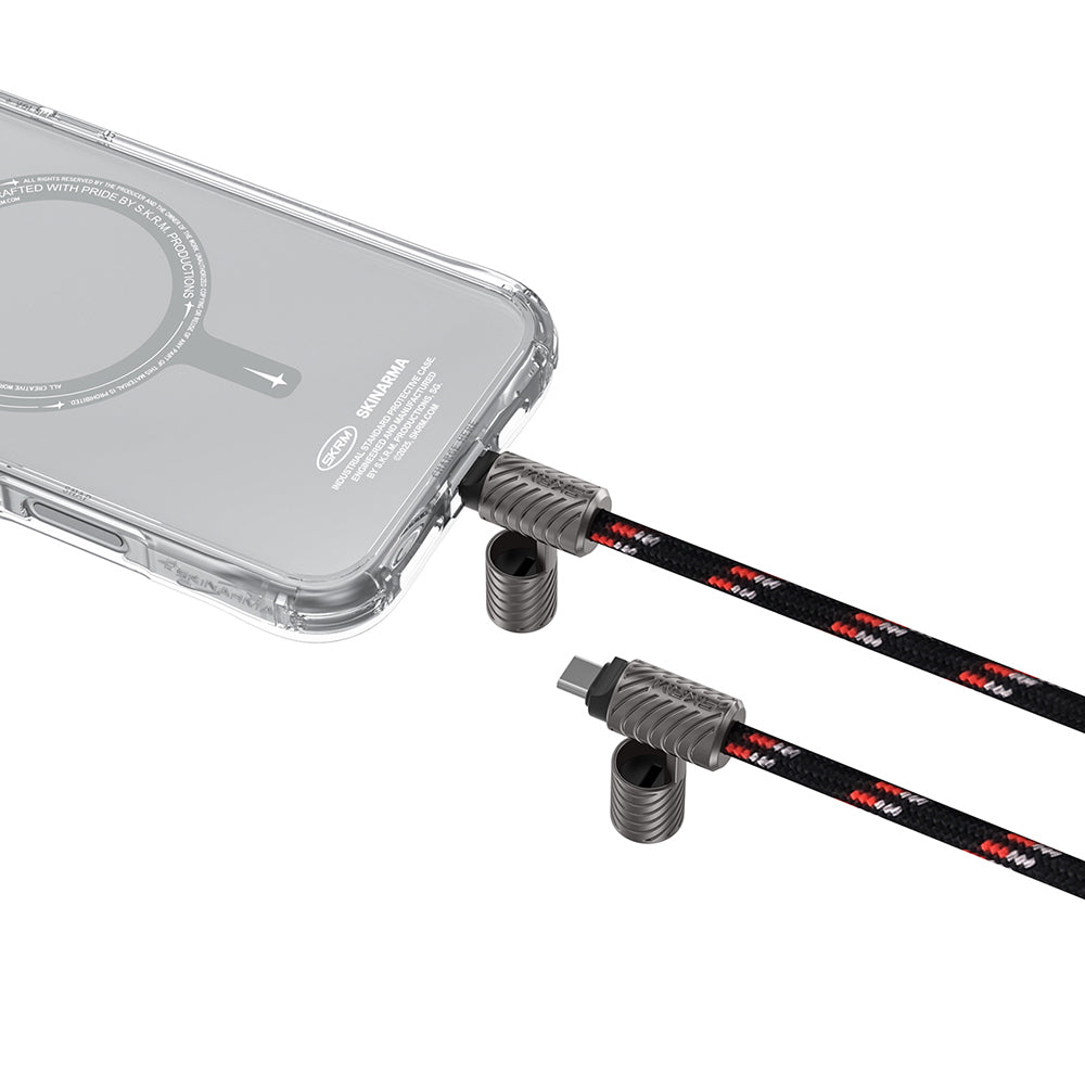 Skinarma DynoVE Serisi Type-C to Type-C Askı İpi Tasarımlı Şarj ve Data Kablosu Kırmızı